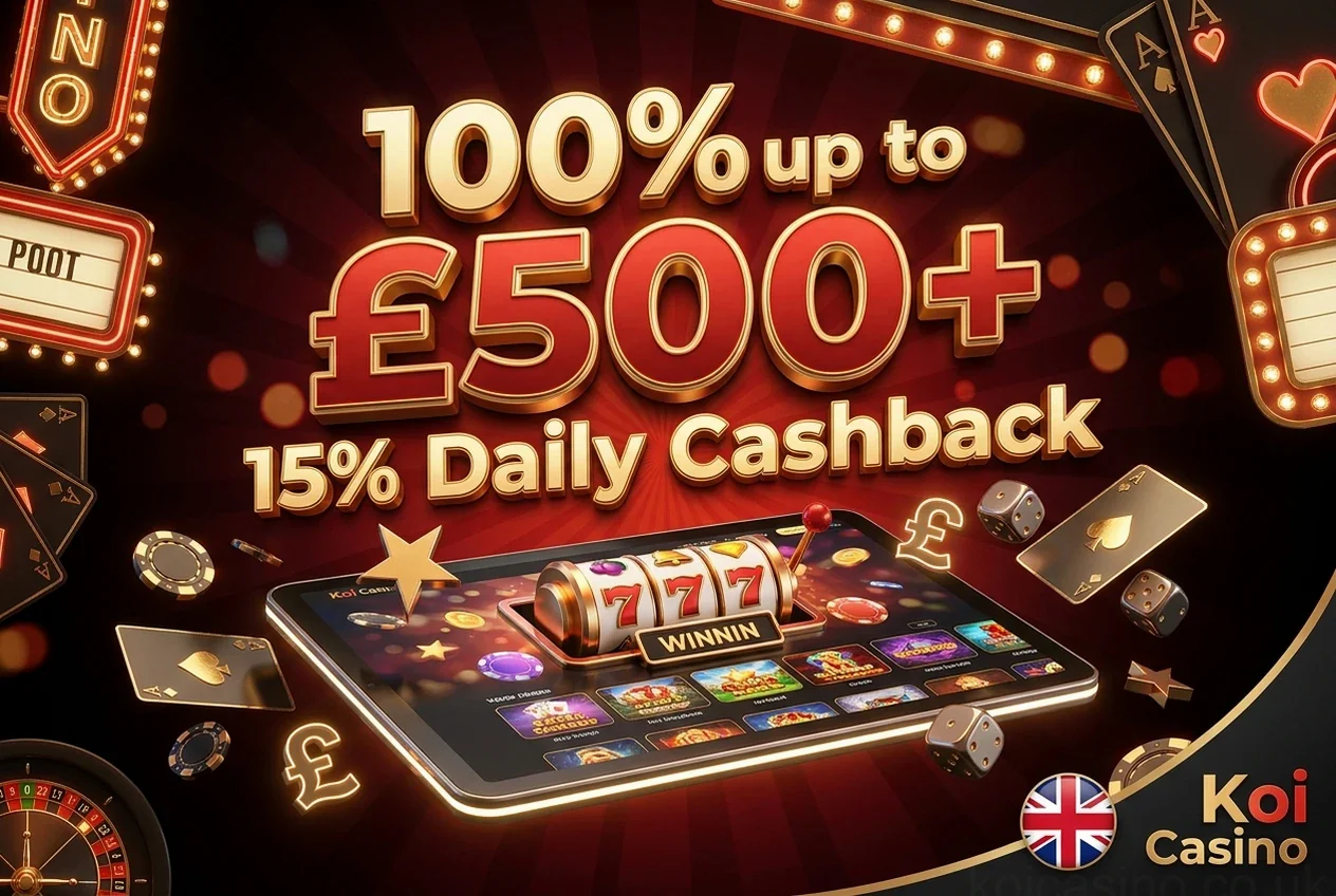 100% up to £500+ 15% Daily Cashback